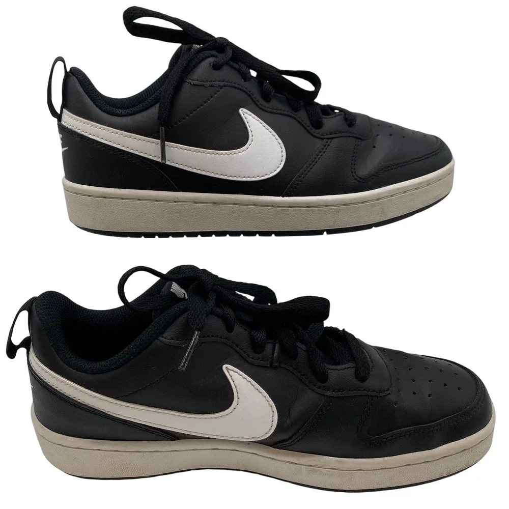 Nike Court Borough Low 2 Big Kids 6Y Black White BQ5448-002 Low Top Sneakers